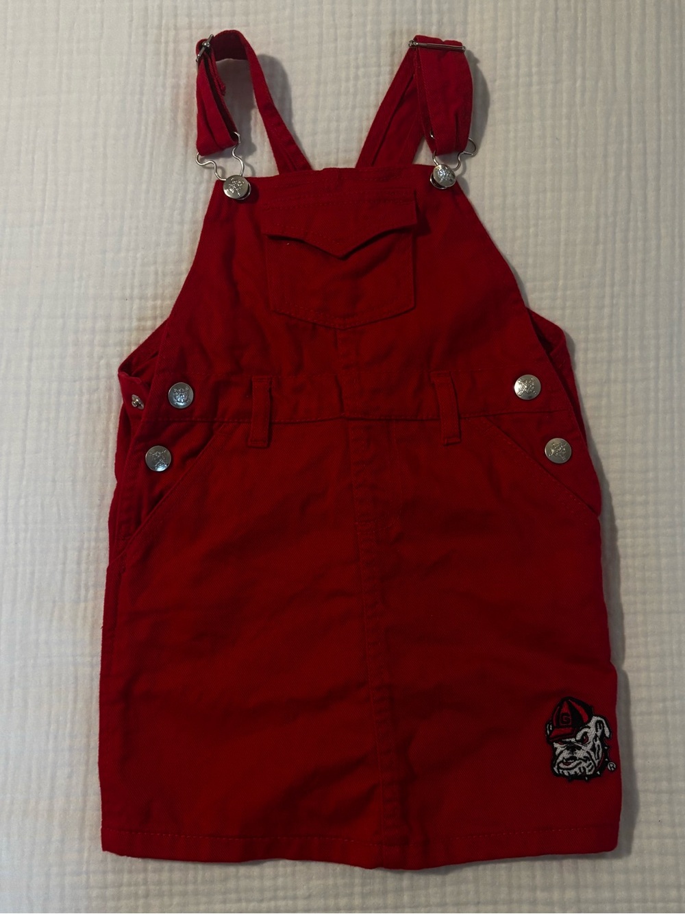 Kids Red Georgia Bulldog  Jumper Dress